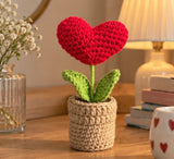 Crochet heart pot alternate view