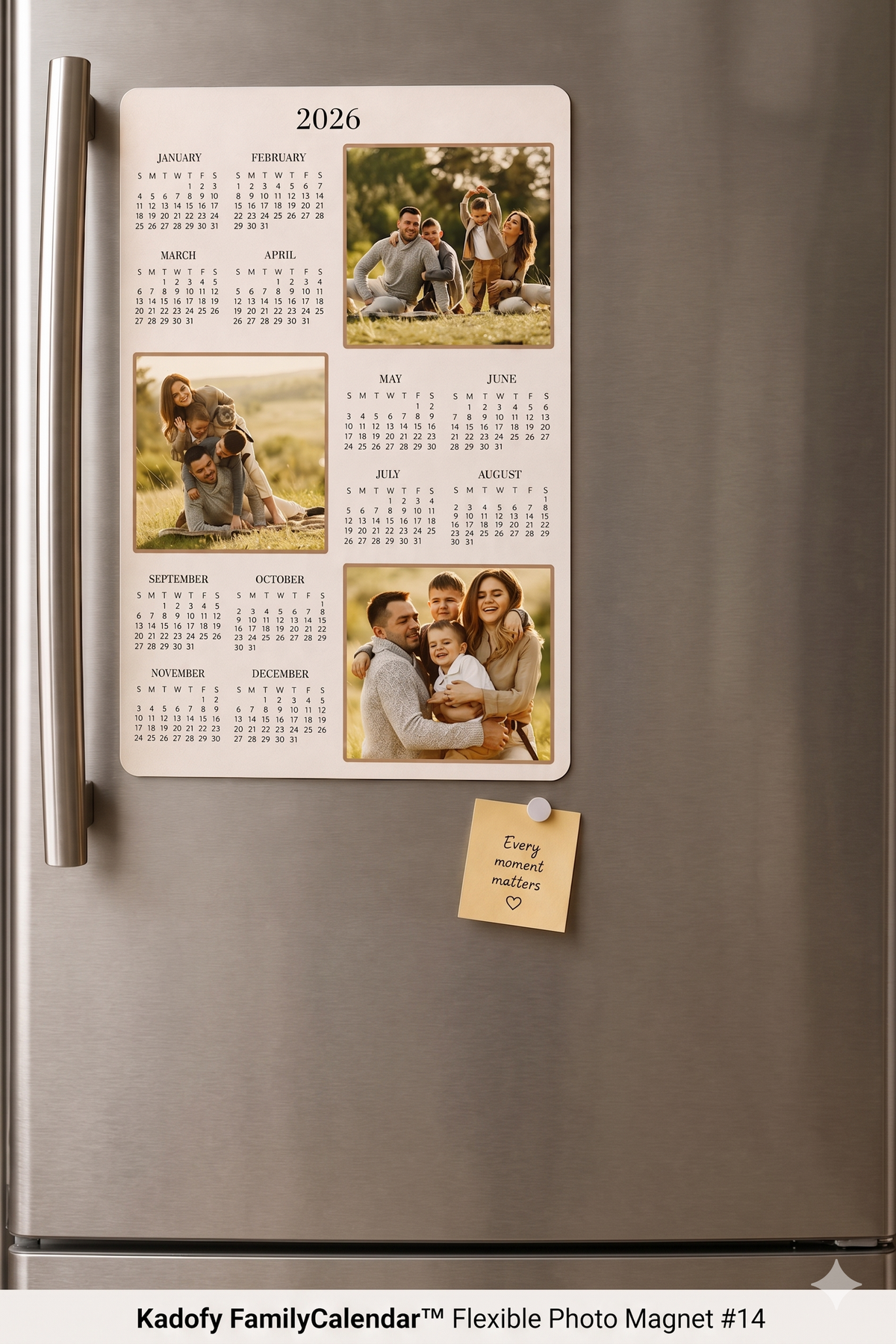 Kadofy FamilyCalendar™ Flexible Photo Magnet