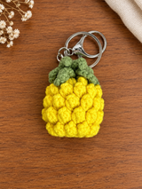 Crochet Pineapple Keychain – Handmade Fruit Bag Charm