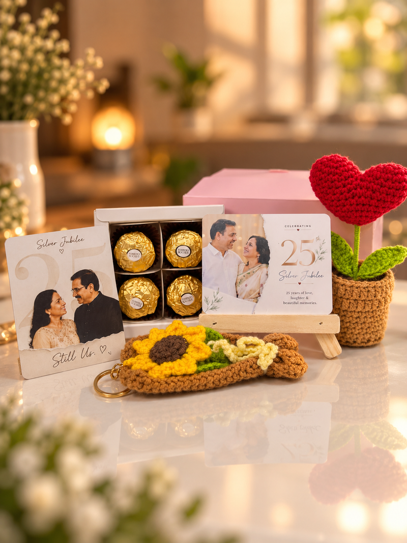 Silver Jubilee 25th anniversary gift hamper