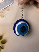 Crochet Evil Eye Keychain – Handmade Nazar Bag Charm