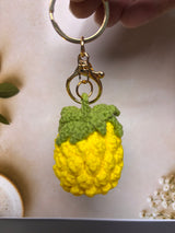 Crochet Pineapple Keychain – Handmade Fruit Bag Charm