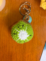 Crochet Kiwi Keychain – Handmade Fruit Slice Bag Charm
