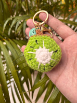Crochet Kiwi Keychain – Handmade Fruit Slice Bag Charm