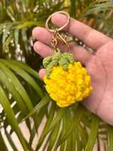 Crochet Pineapple Keychain – Handmade Fruit Bag Charm